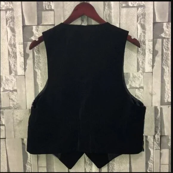 Vintage 80s Patchwork Quilted Wearable Art Vest Velvet - Picture 4 of 16